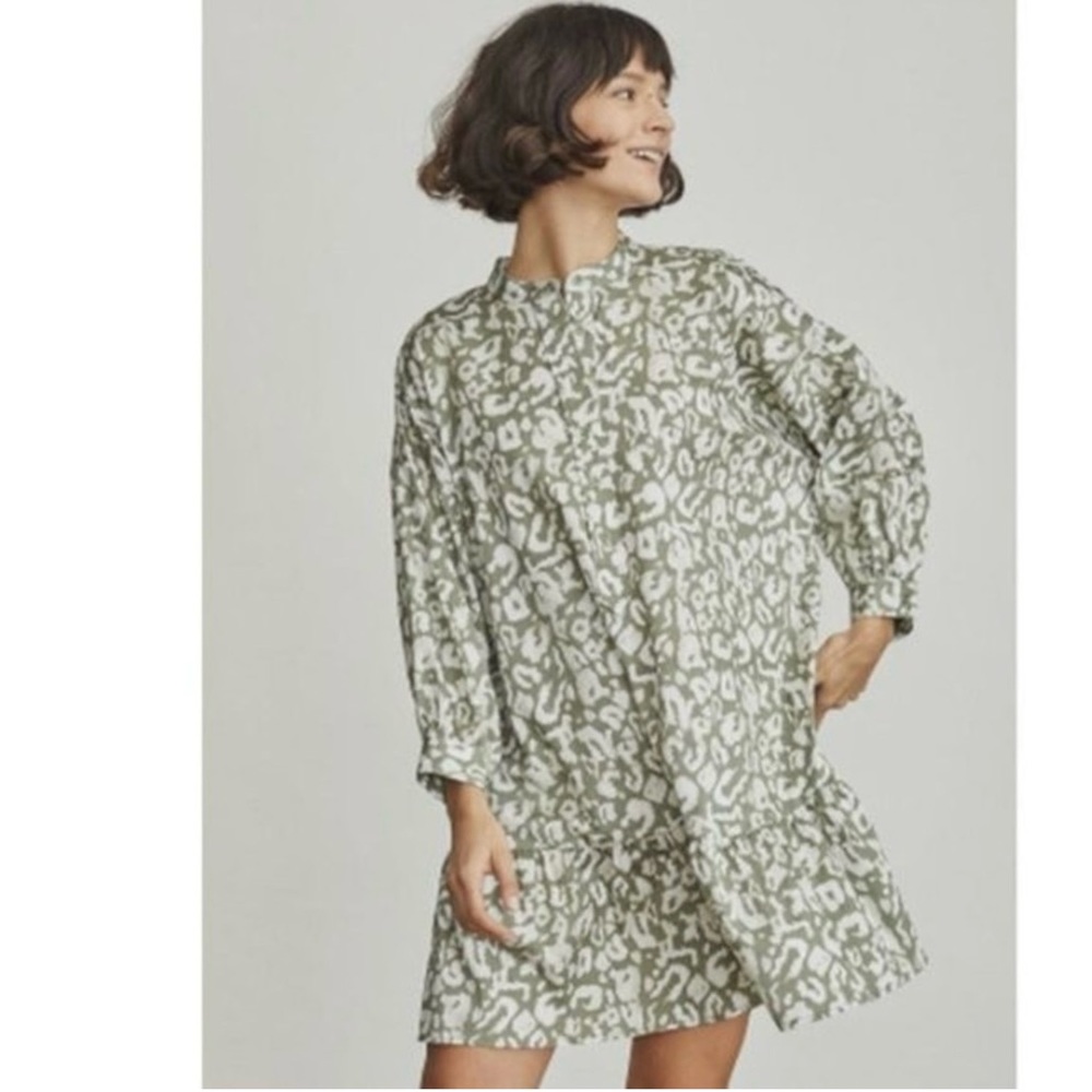 ELIZABETH AND JAMES Balloon Sleeve Tiered Mini Dress